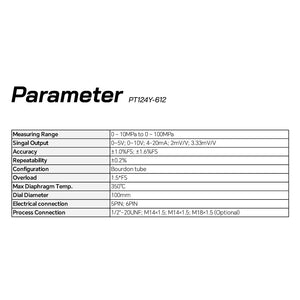 Rigid Stem Melt Pressure Gauge with Singal Output
