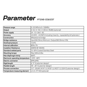 High Precision Flexible Stem High Temperature Melt Pressure Transmitter
